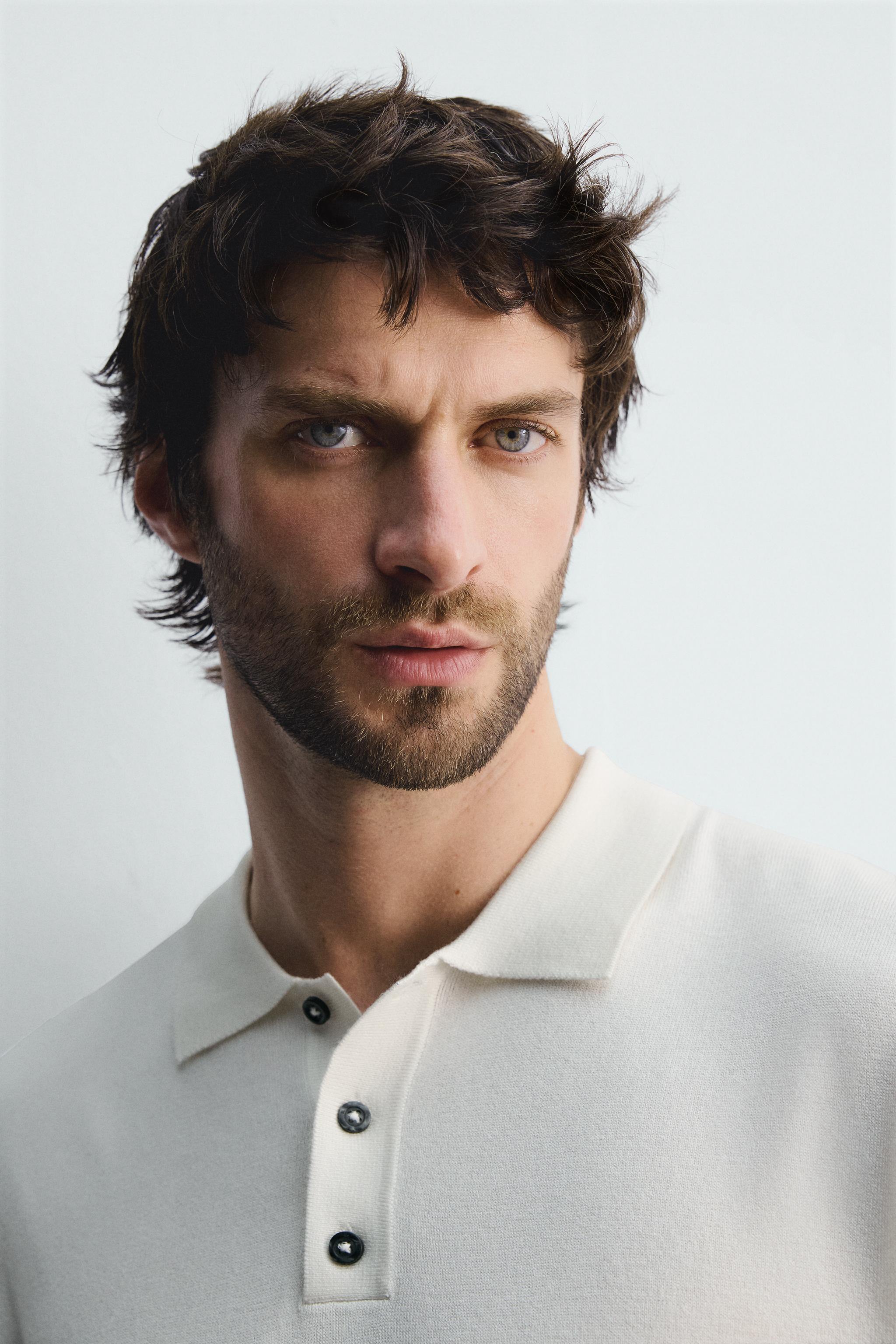 VISCOSE BLEND KNIT POLO SHIRT